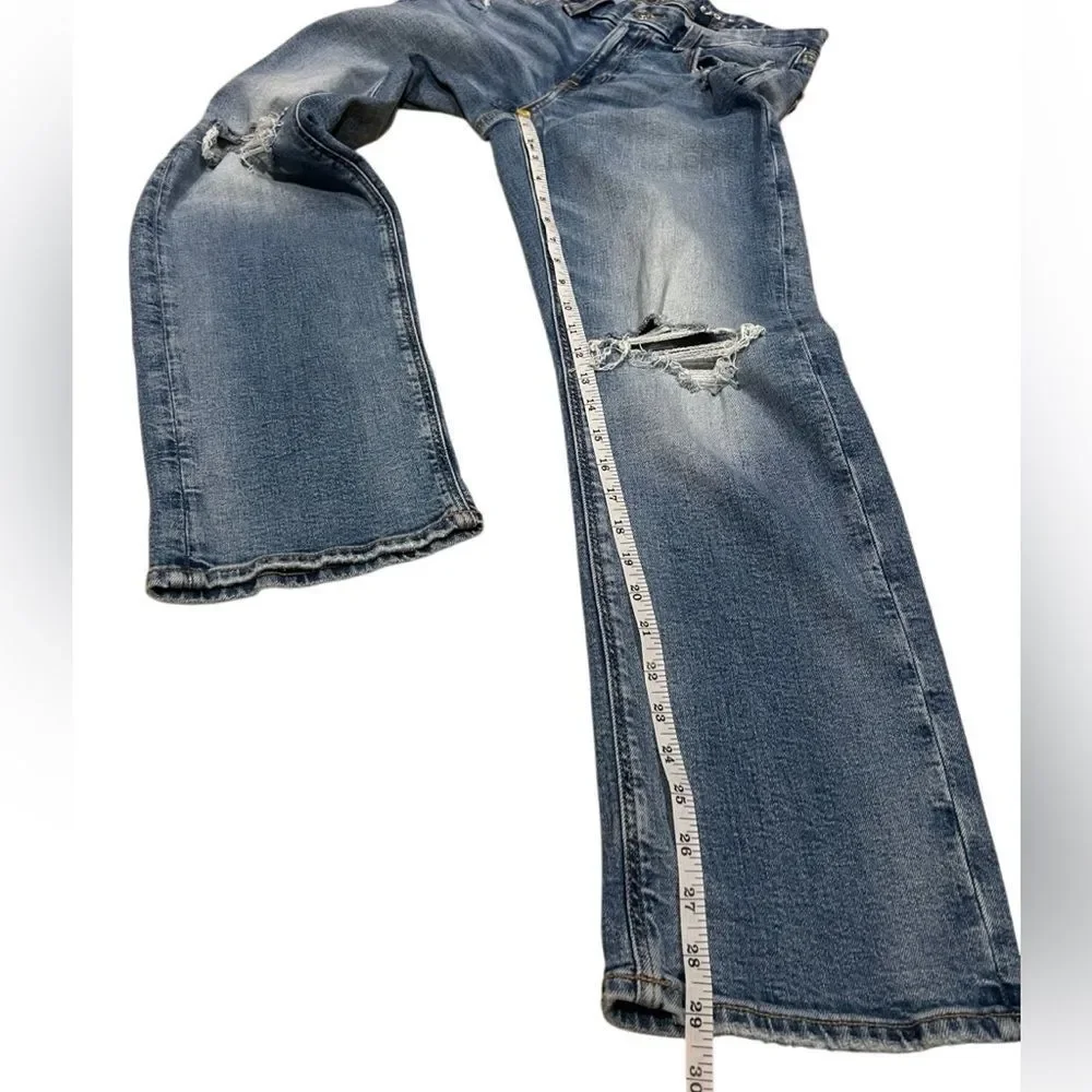 American Eagle Stretch Curvy Ripped Straight Jean Size 2